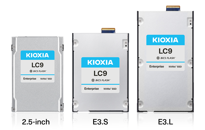 KIOXIA LC9 Series enterprise SSD (form factor: 2.5inch, E3.S, E3.L)
