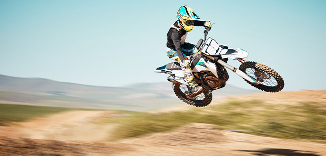 Motorcross captured mid-air